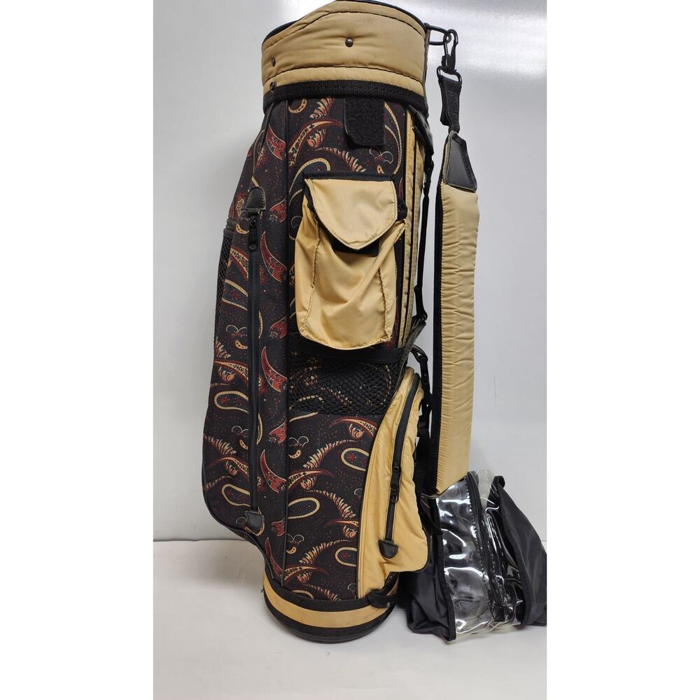 Vintage Paisley 3-Way Golf Cart Bag By Ron Miller Pro Model w/ Rain cover - Picture 3 of 14